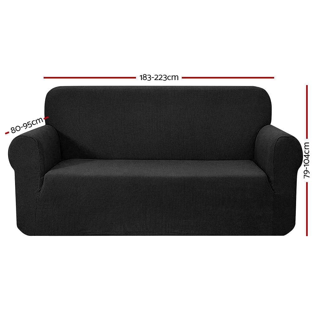 Artiss Sofa Cover Couch Covers 3 Seater High Stretch Black