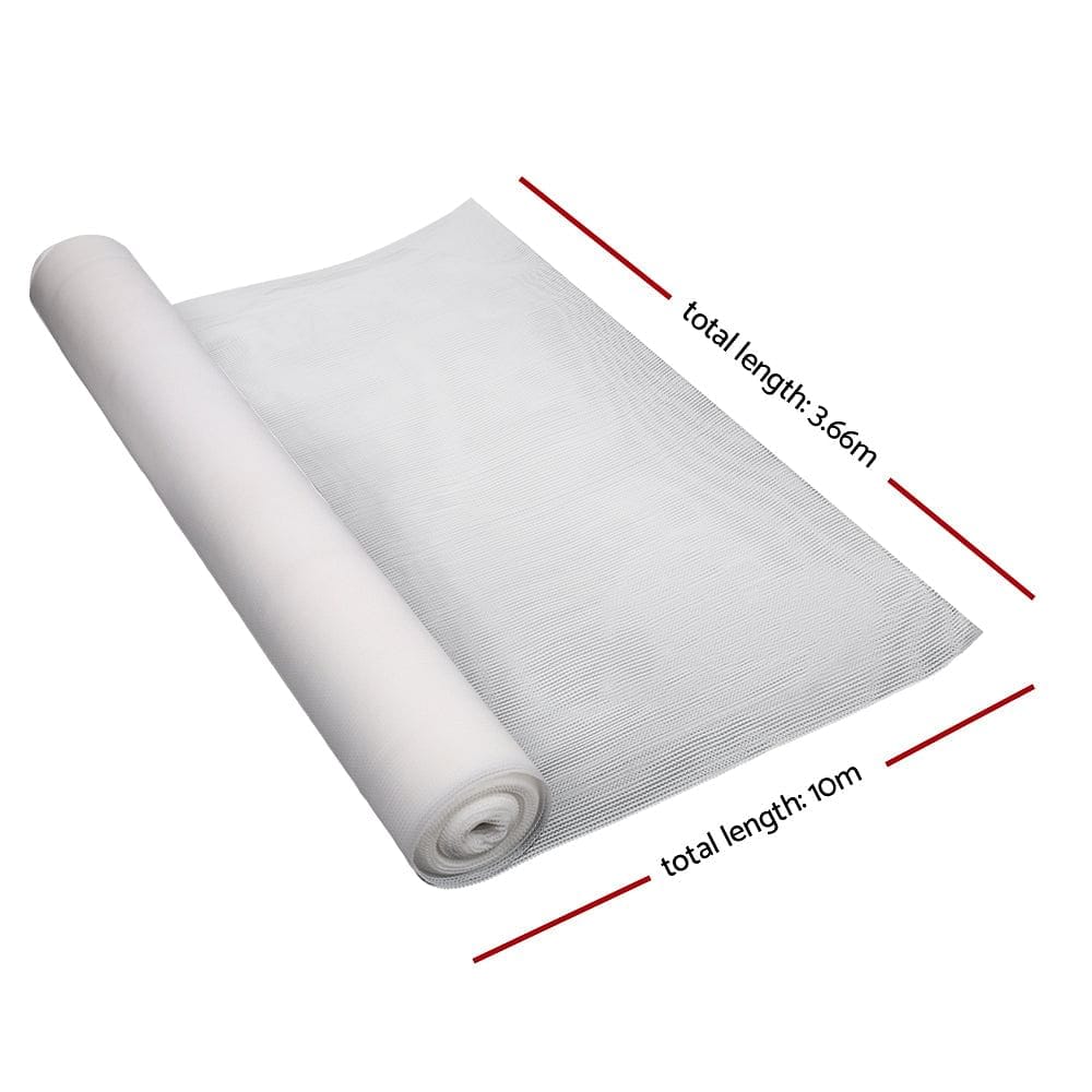 Instahut 3.66x10m 50% UV Shade Cloth Shadecloth Sail Garden Mesh Roll Outdoor White