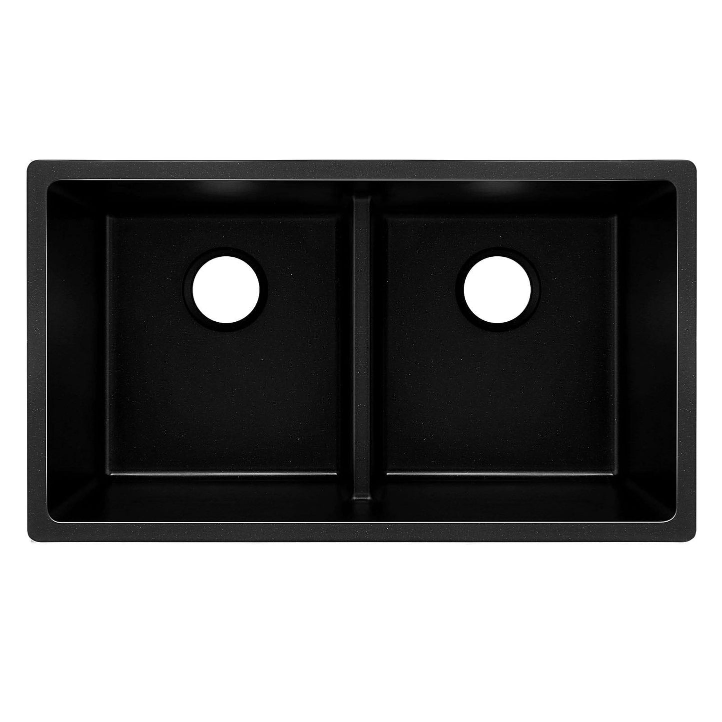 Cefito Stone Kitchen Sink 790X460MM Granite Under/Topmount Basin Double Bowl Black