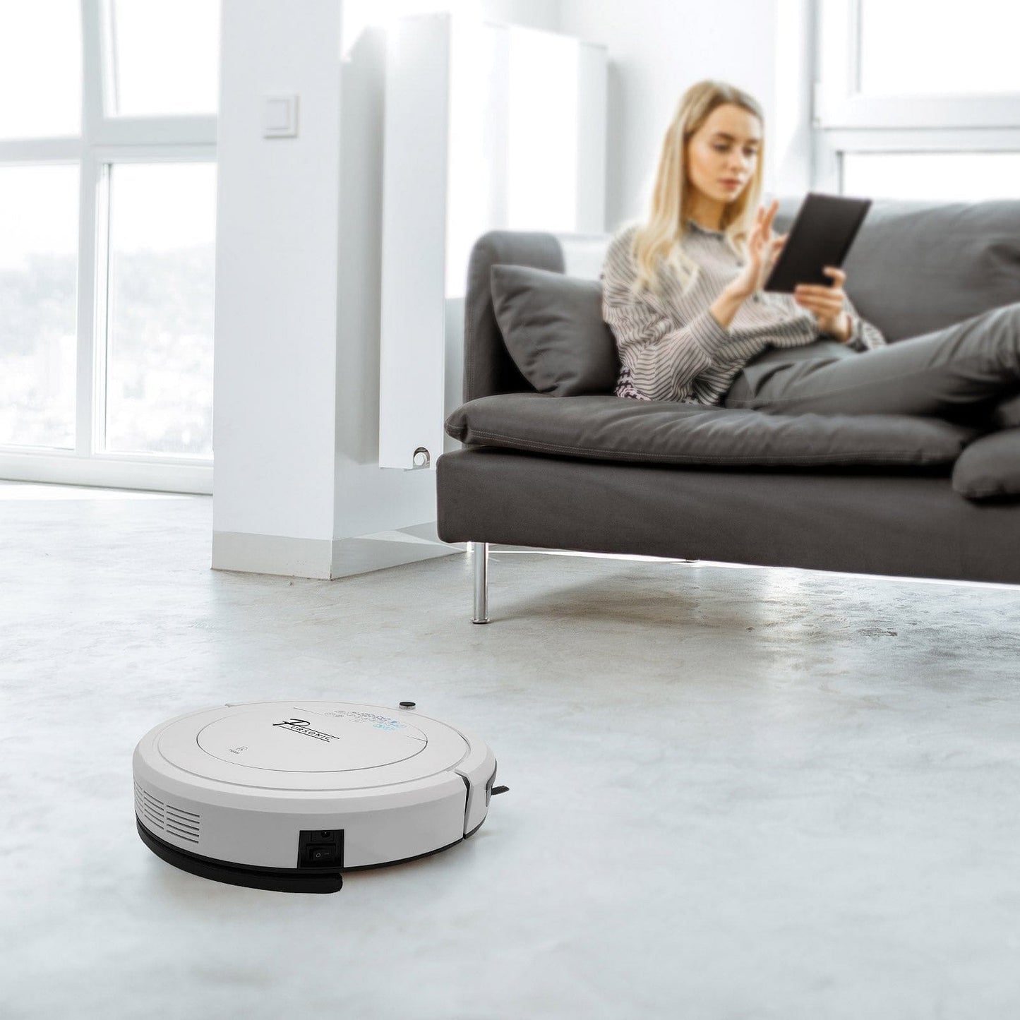 Pursonic i9 Robotic Vacuum Cleaner Carpet Floor Dry Wet Mopping Auto Robot White White