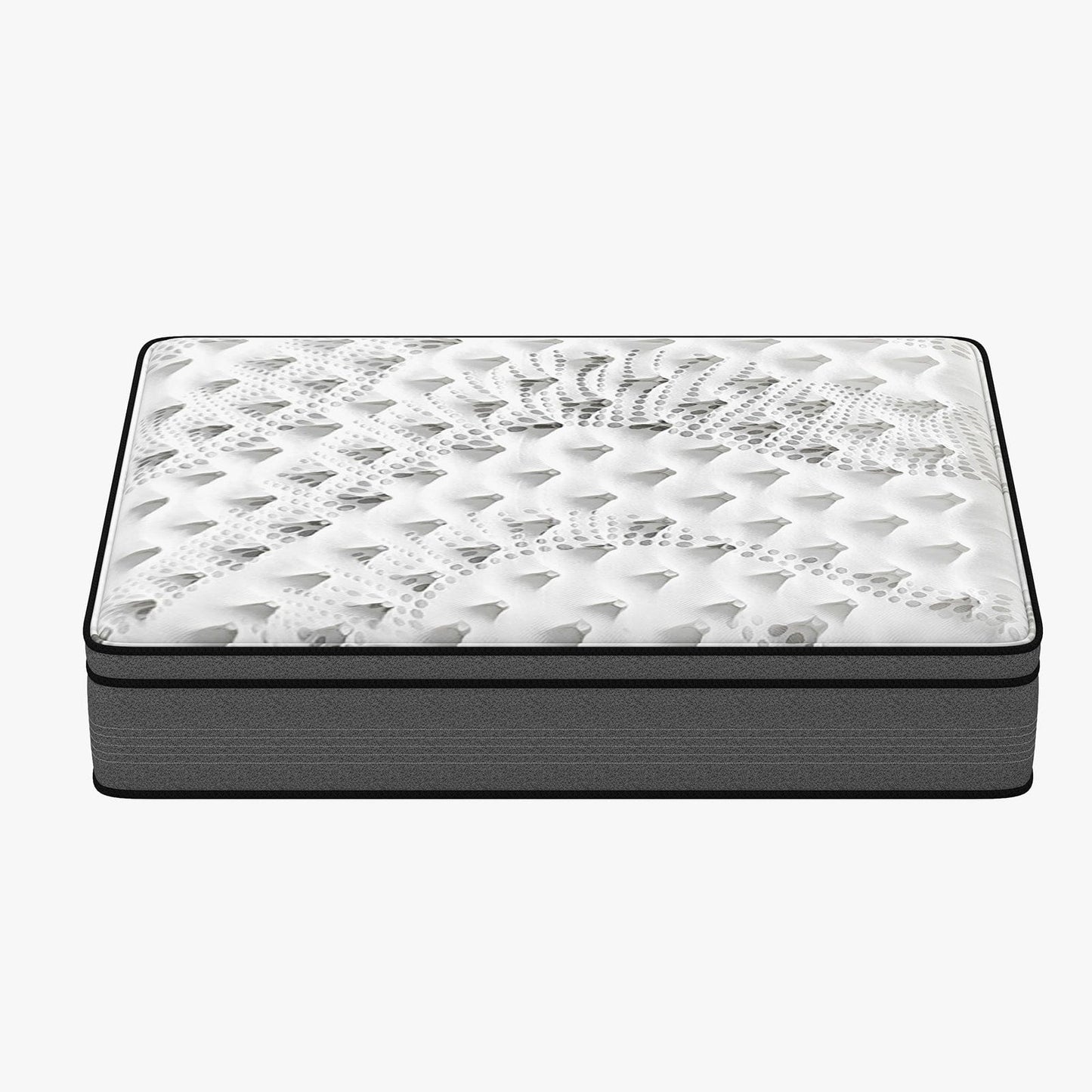 Luxopedic Pocket Spring Mattress 5 Zone 32CM Euro Top Memory Foam Medium Firm - Queen - White Grey