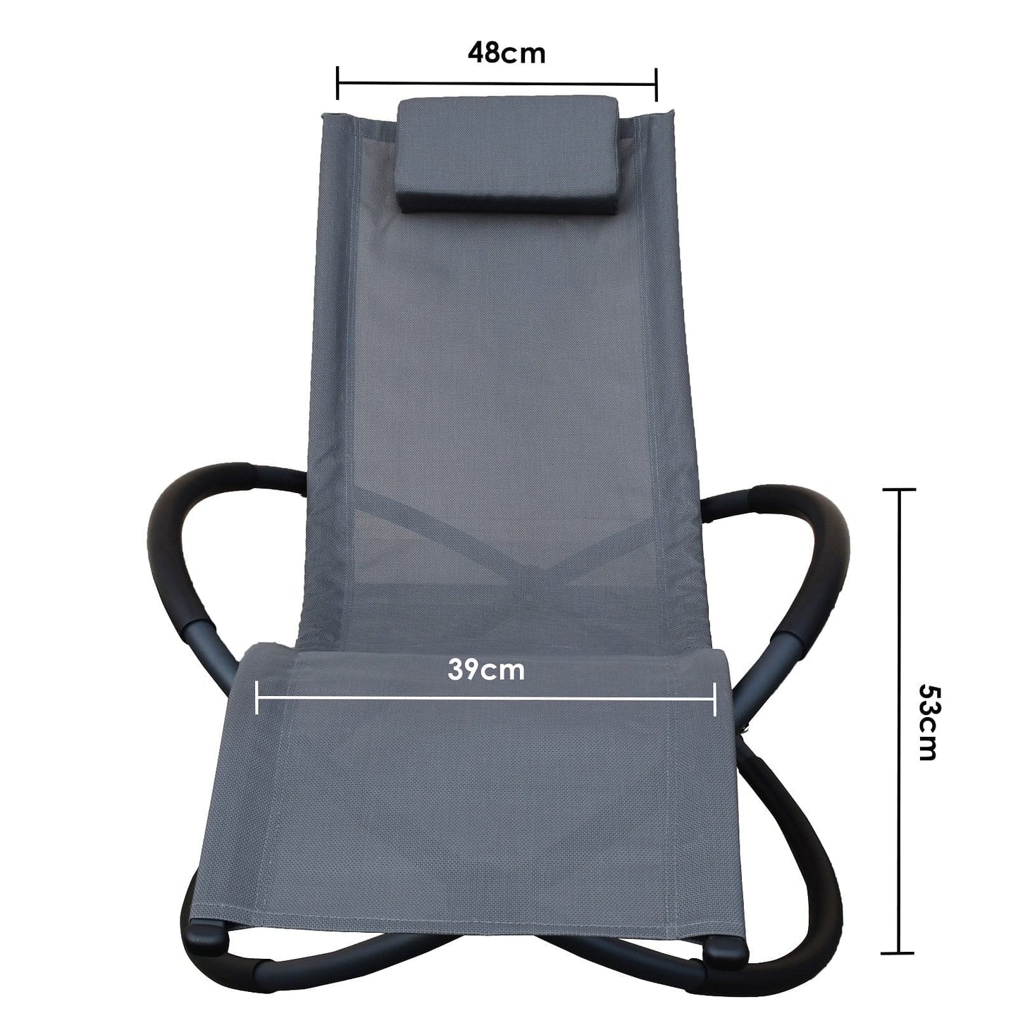 Arcadia Furniture Zero Gravity Portable Foldable Rocking Chair Recliner Lounge - Grey