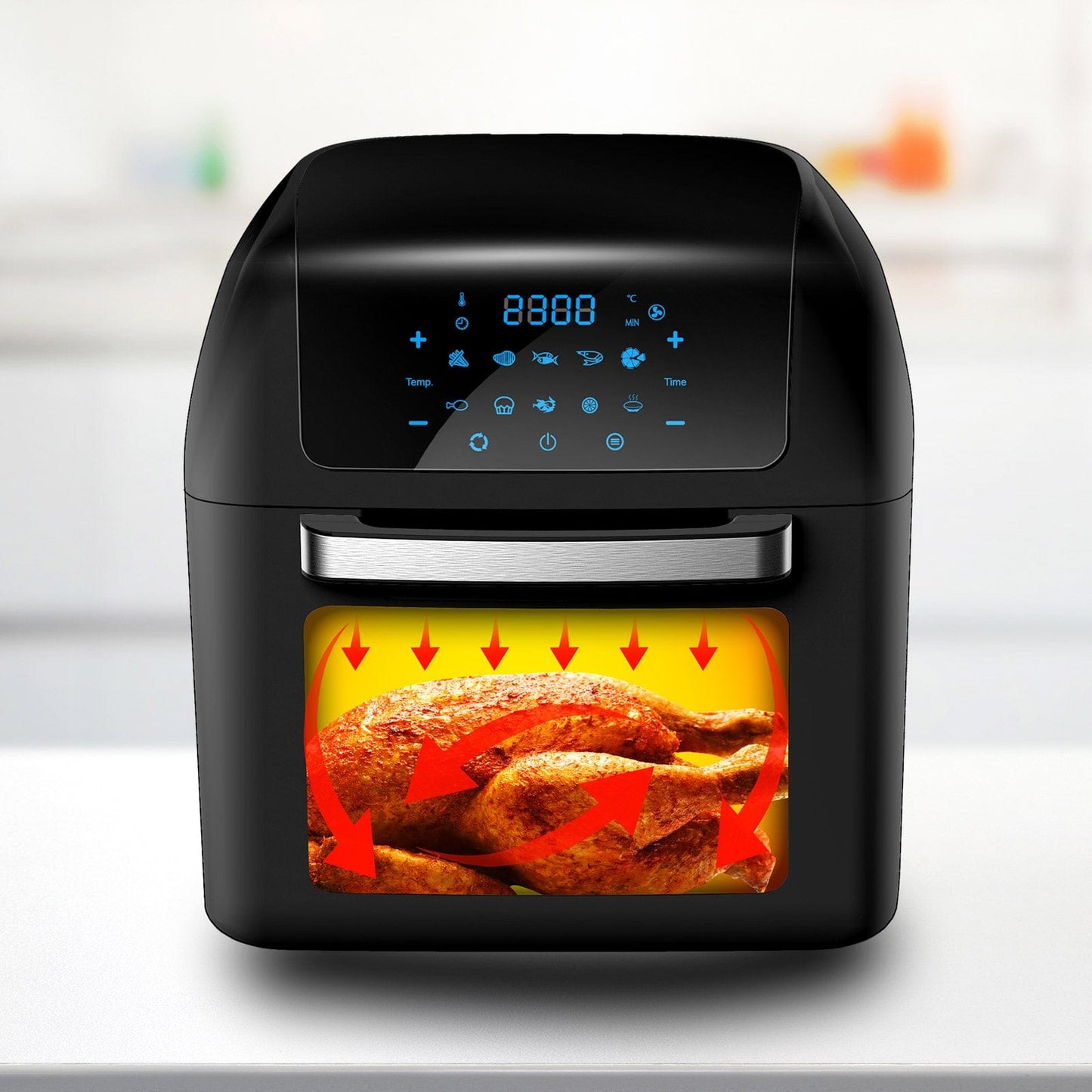 Kitchen Couture Healthy Options 13 Litre Air Fryer 10 Presets LCD Display Black 13 Litre Black