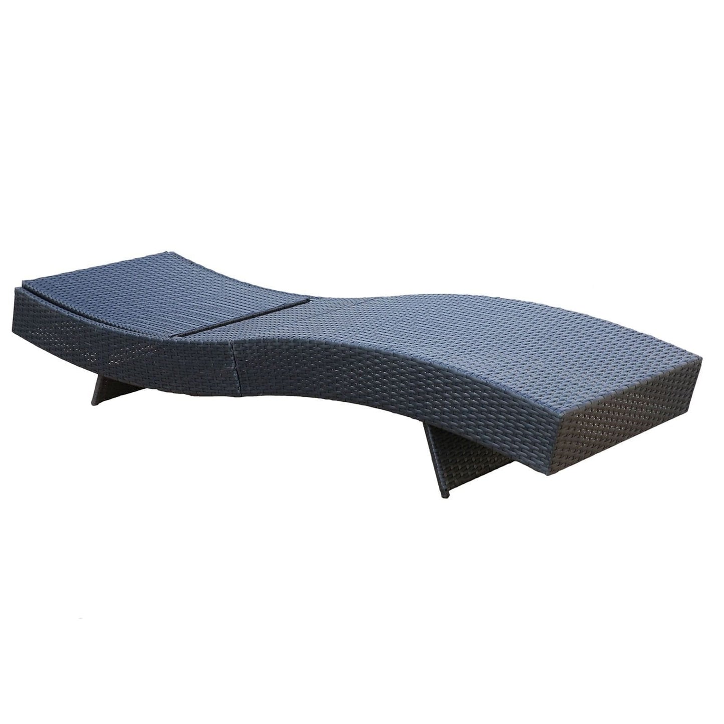 Milano Outdoor Sun Lounge Pool Bed Deck Rattan Chair Curved Design Wicker Sofa