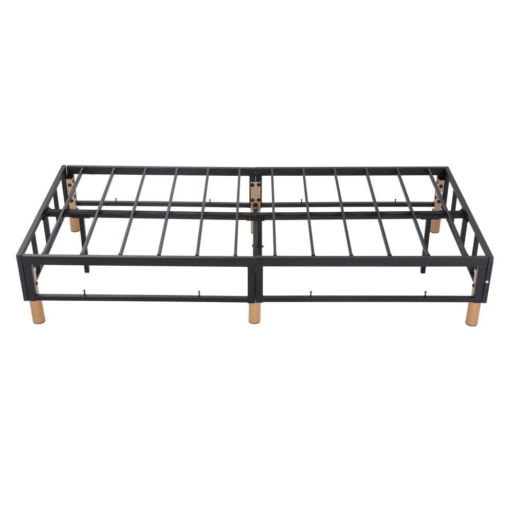 Metal Bed Frame Mattress Foundation Blue - Queen