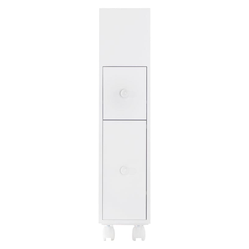 Removable Bathroom Side Cabinet Toilet Caddy with Storage Drawers- White