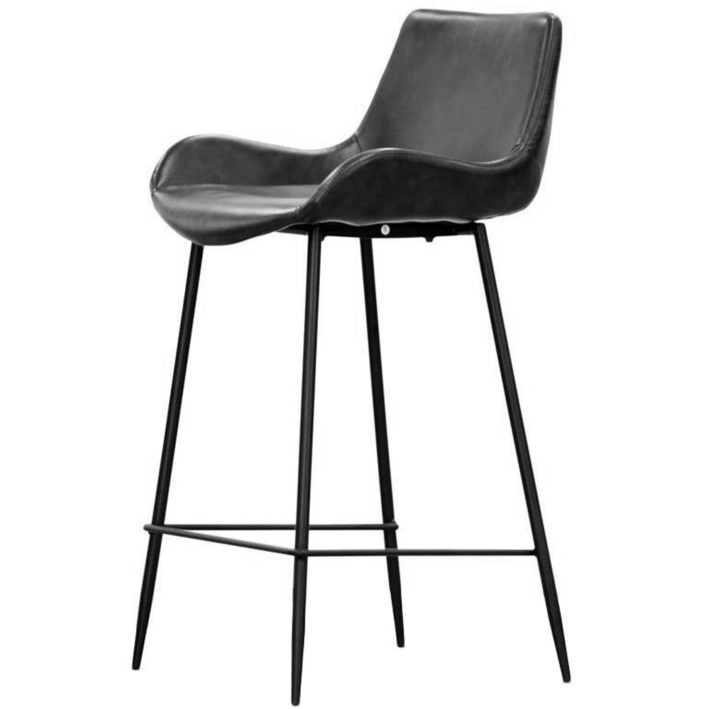 Brando Set of 6 PU Leather Upholstered Bar Chair Metal Leg Stool Vintage Grey