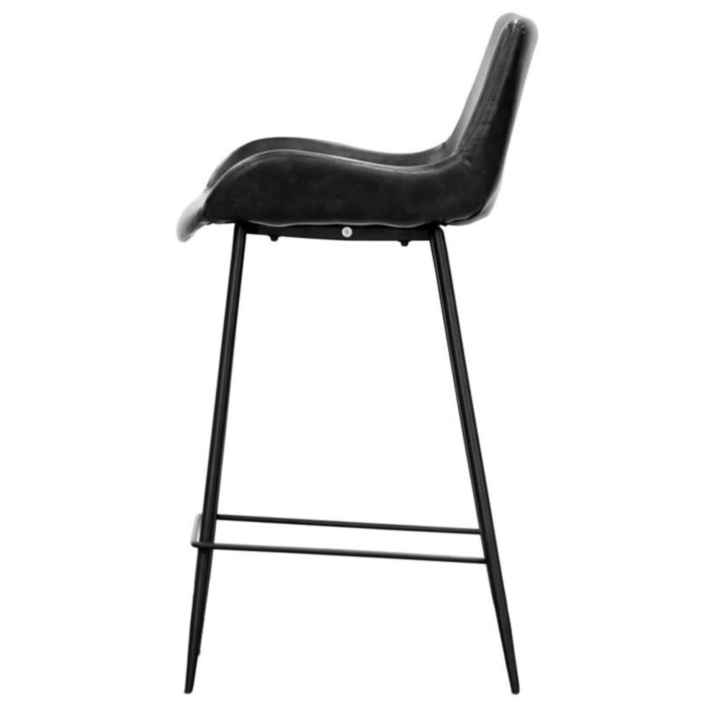 Brando Set of 6 PU Leather Upholstered Bar Chair Metal Leg Stool Vintage Grey