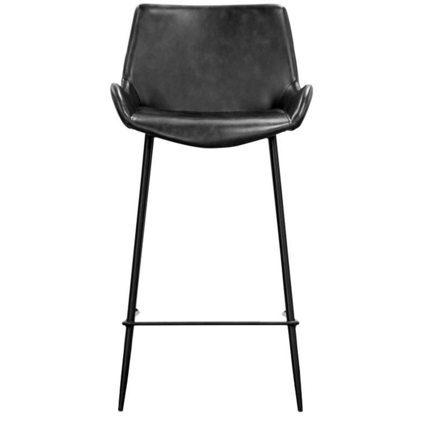 Brando Set of 8 PU Leather Upholstered Bar Chair Metal Leg Stool Vintage Grey