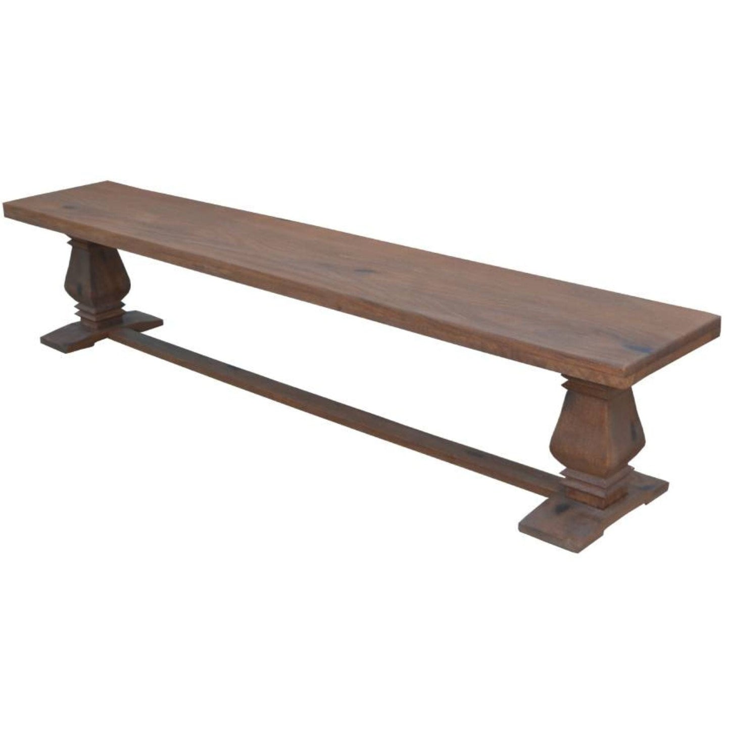 Florence 2pc Timber Dining Table Seat Bench 230cm French Provincial Pedestal