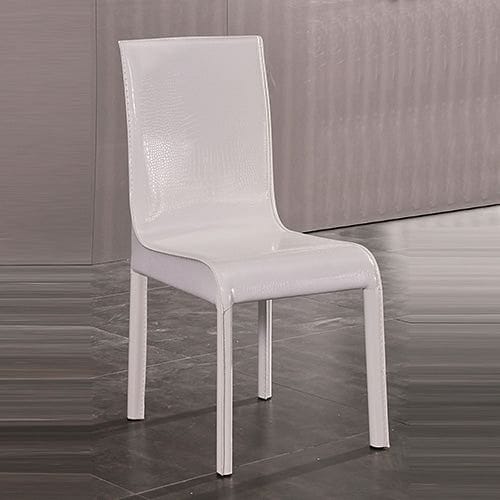 7 Pieces Dining Suite Dining Table & 6X White Chairs in Rectangular Shape High Glossy MDF Wooden Base Combination of Black & White Colour