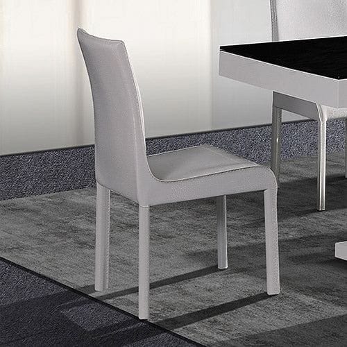 7 Pieces Dining Suite Dining Table & 6X White Chairs in Rectangular Shape High Glossy MDF Wooden Base Combination of Black & White Colour