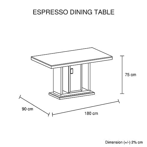 7 Pieces Dining Suite Dining Table & 6X White Chairs in Rectangular Shape High Glossy MDF Wooden Base Combination of Black & White Colour