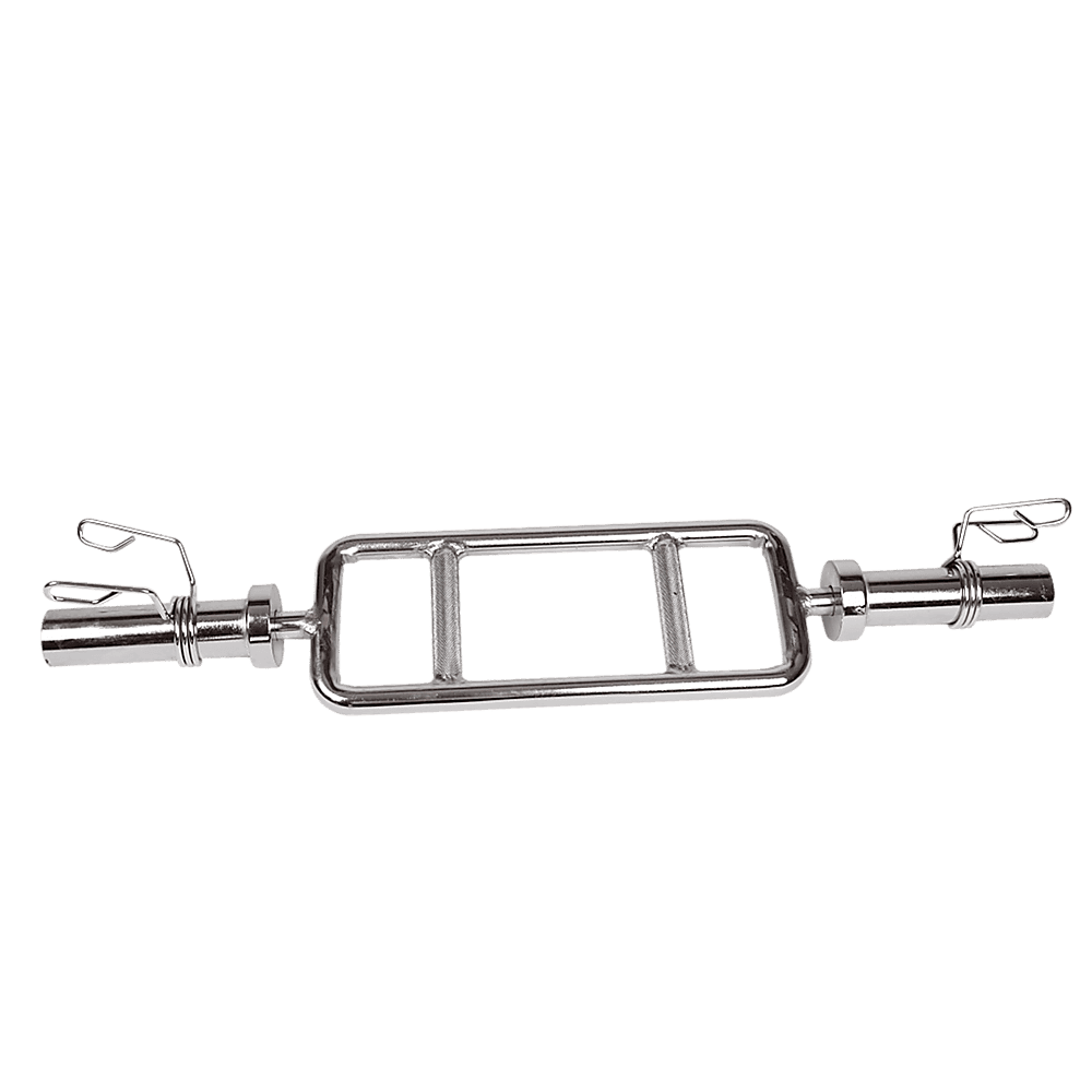 Chrome Olympic Tricep Bar Barbell Heavy Duty with Spring Collars