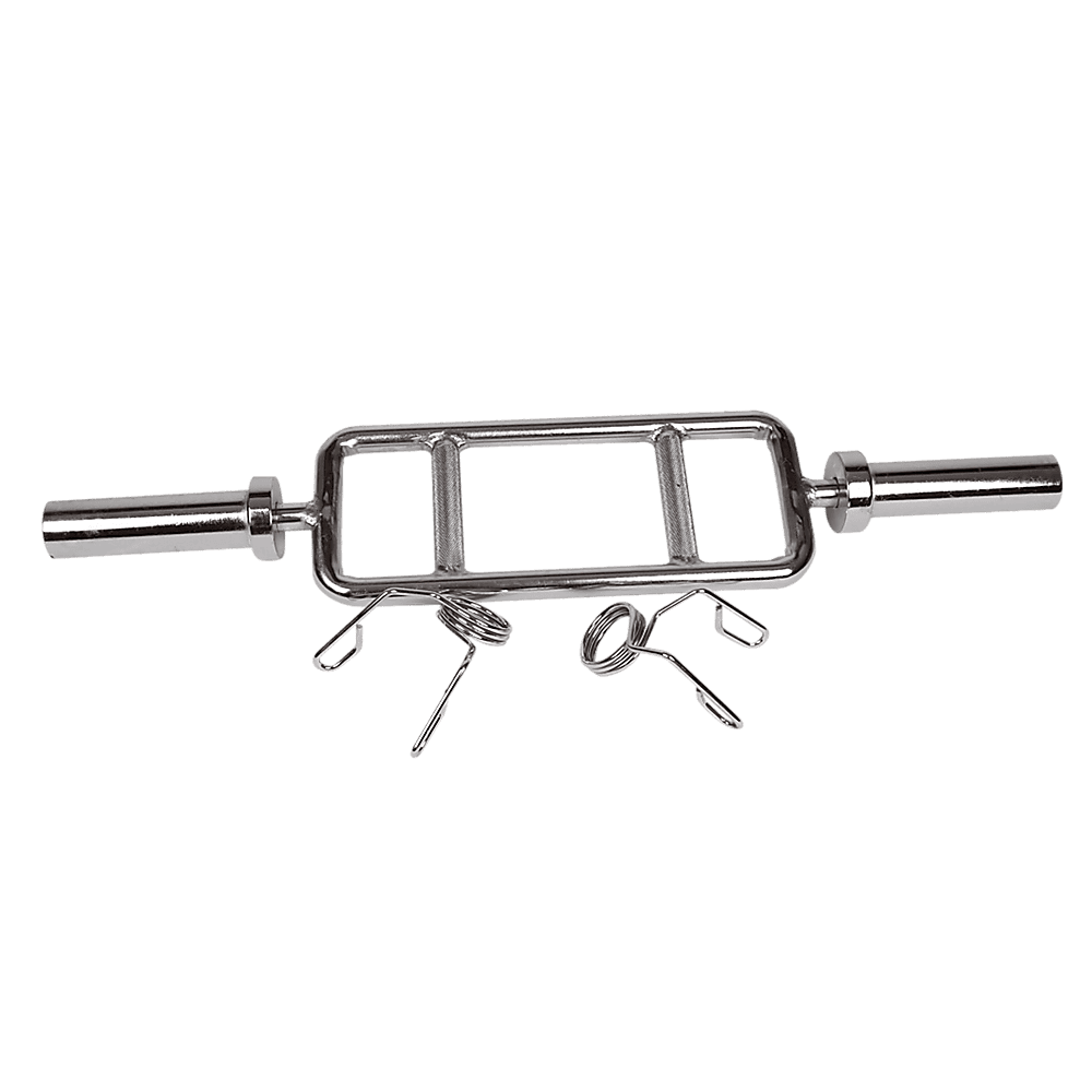 Chrome Olympic Tricep Bar Barbell Heavy Duty with Spring Collars