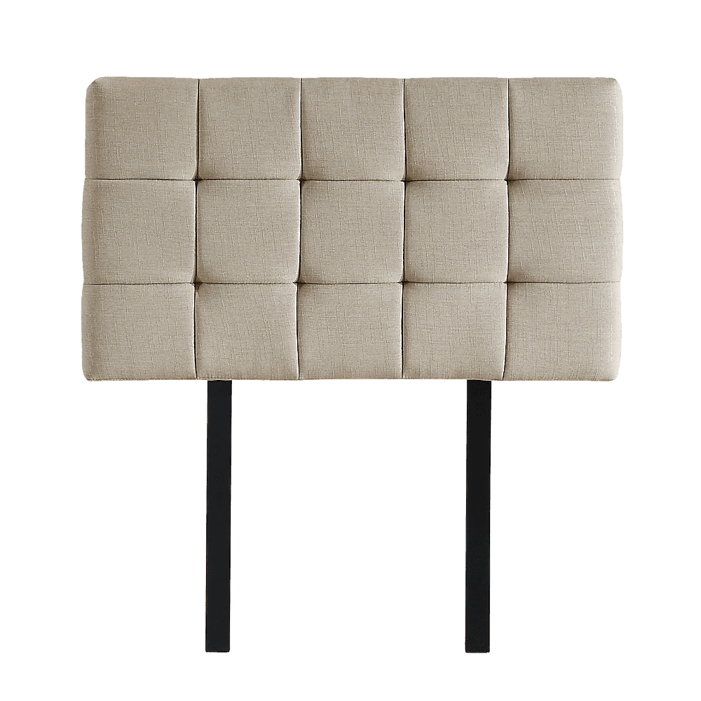 Linen Fabric Single Bed Deluxe Headboard Bedhead - Beige