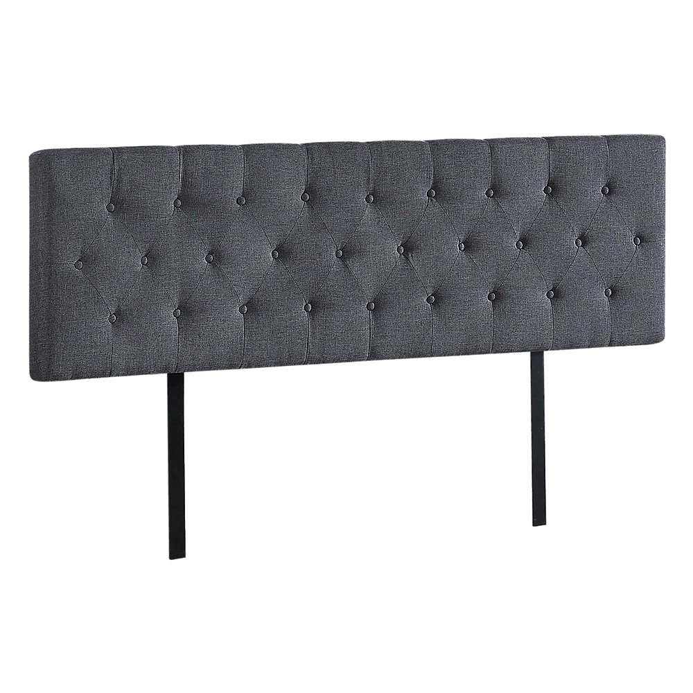 Linen Fabric King Bed Deluxe Headboard Bedhead - Grey
