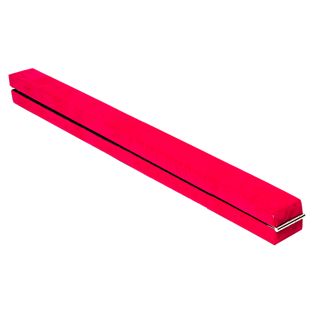 2.4m (8FT) Gymnastics Folding Balance Beam Pink Synthetic Suede