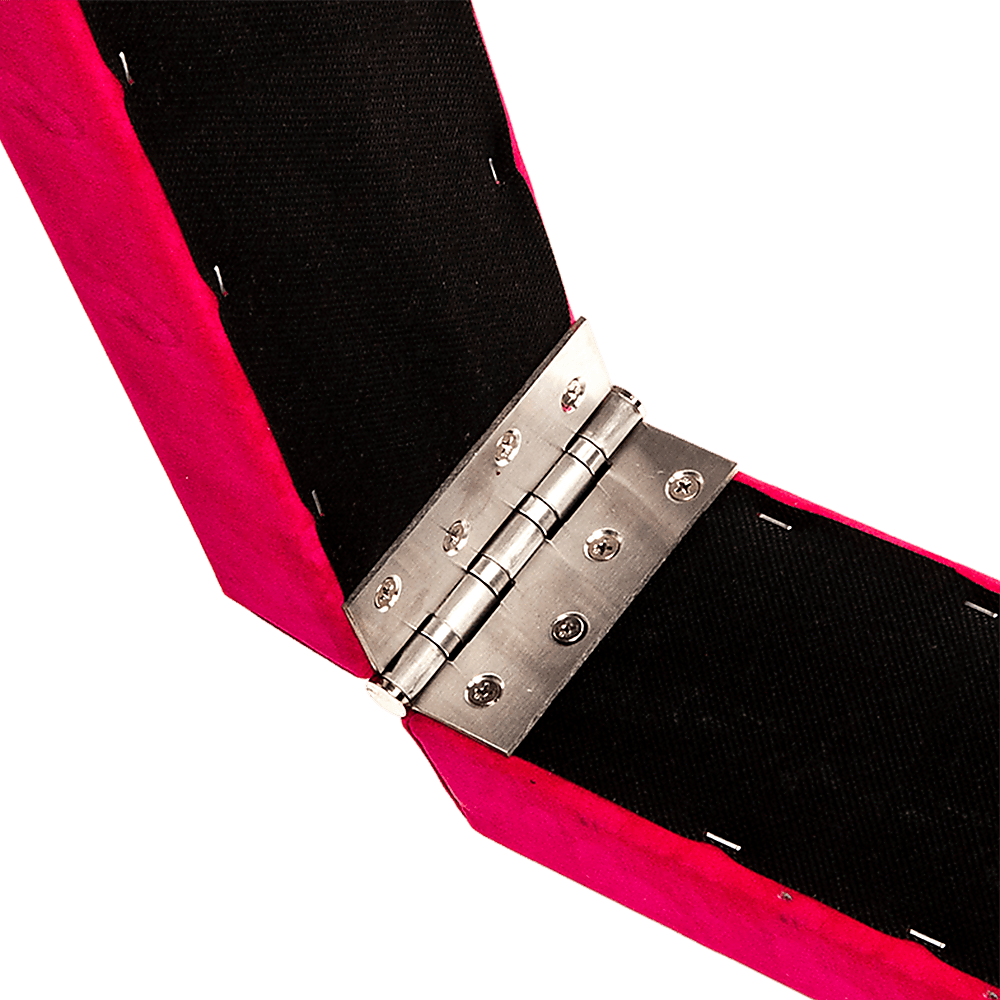 2.4m (8FT) Gymnastics Folding Balance Beam Pink Synthetic Suede