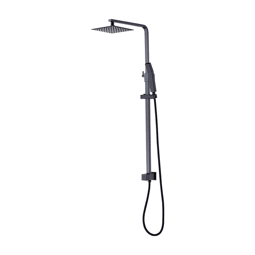 WELS 8" Rain Shower Head Set Square Dual Heads Faucet High Pressure Hand Held