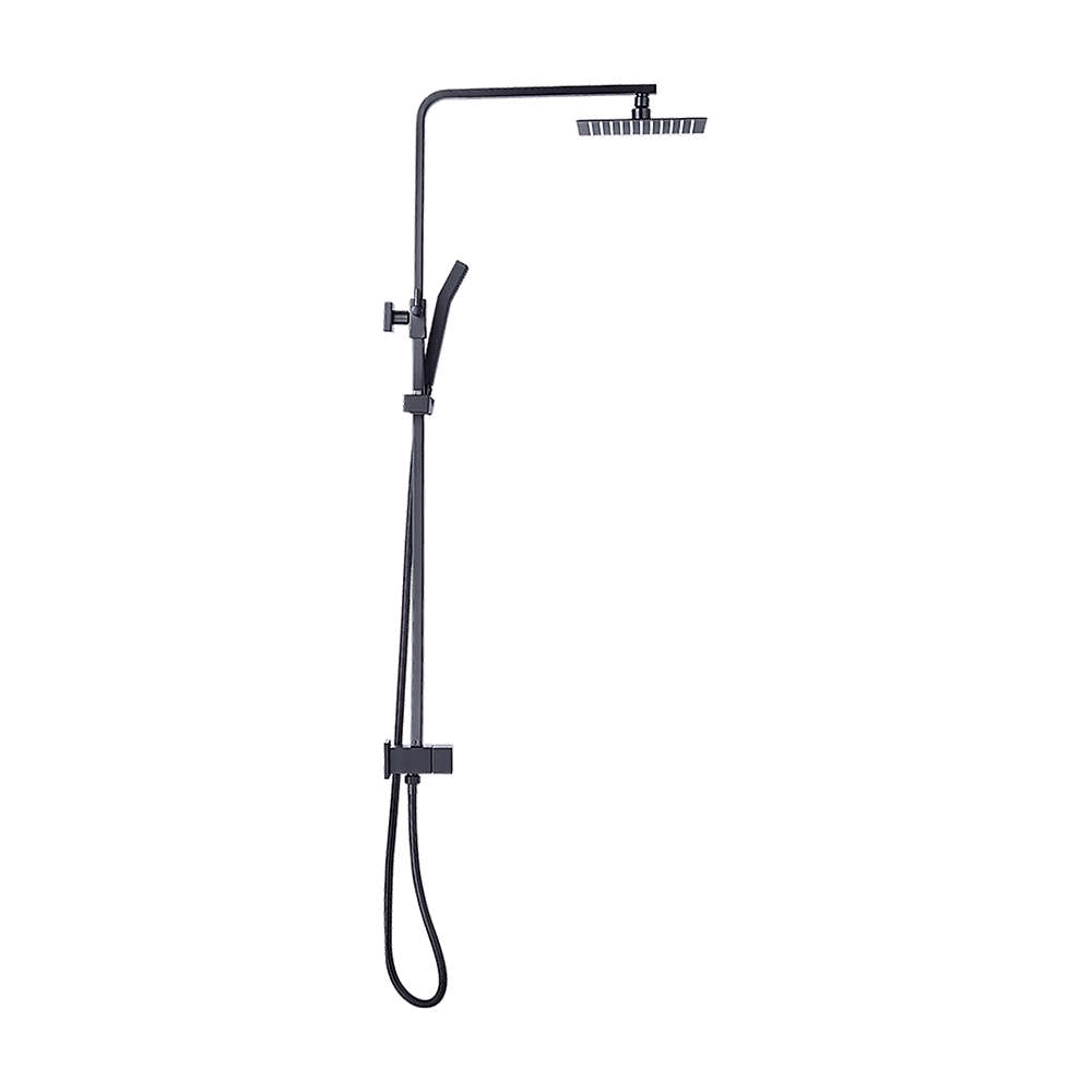 WELS 8" Rain Shower Head Set Square Dual Heads Faucet High Pressure Hand Held