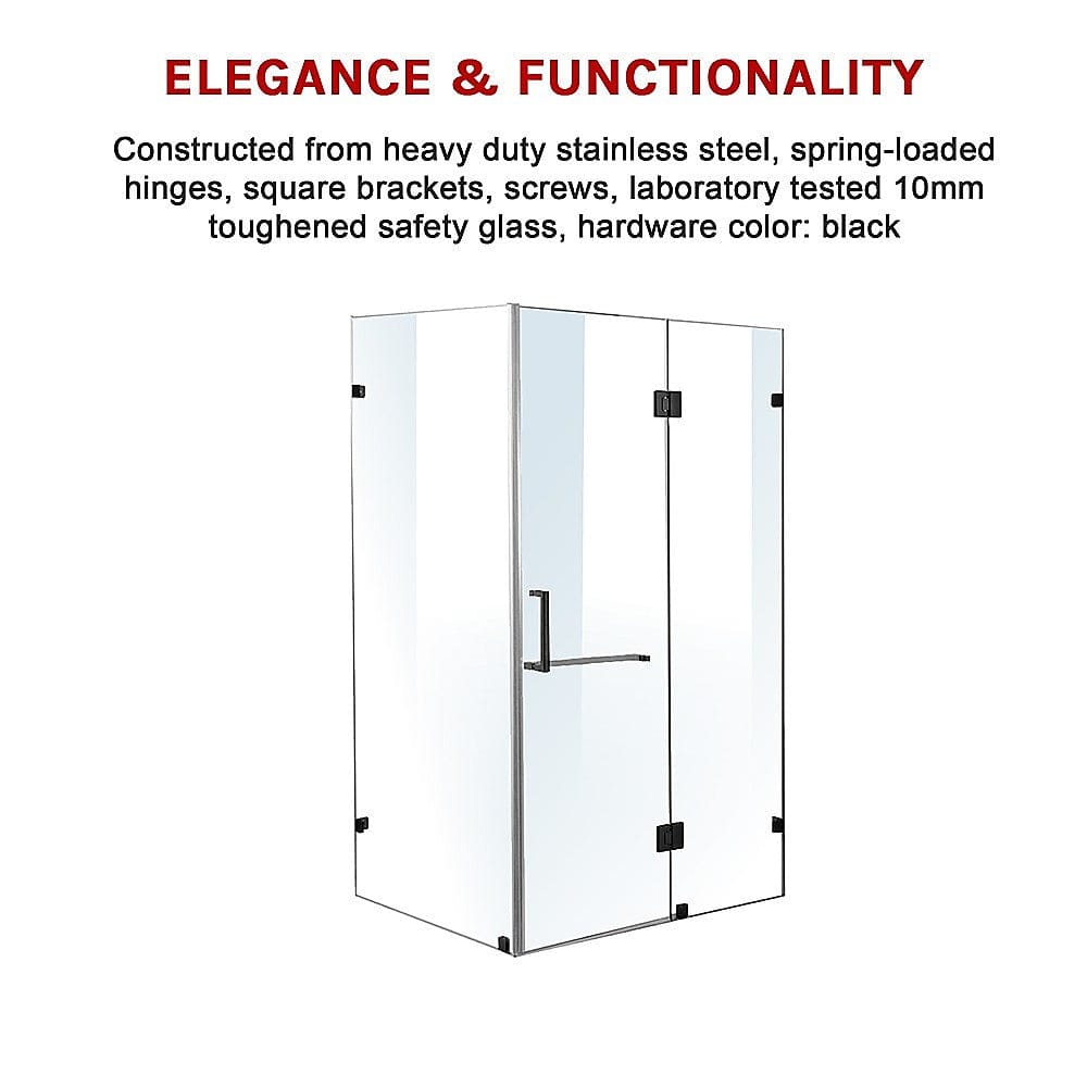 1200 x 1000mm Frameless 10mm Glass Shower Screen By Della Francesca