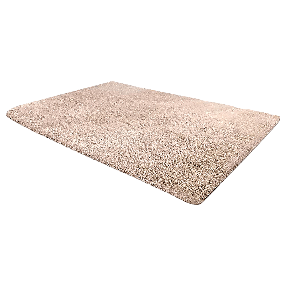 230x160cm Floor Rugs Large Shaggy Rug Area Carpet Bedroom Living Room Mat - Beige