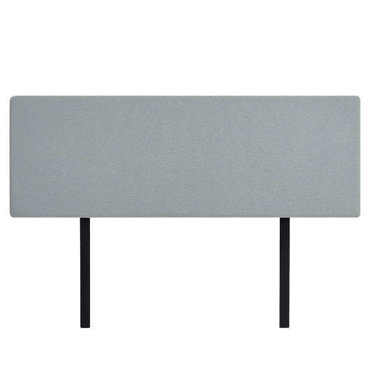 Linen Fabric King Bed Deluxe Headboard Bedhead - Stone Grey