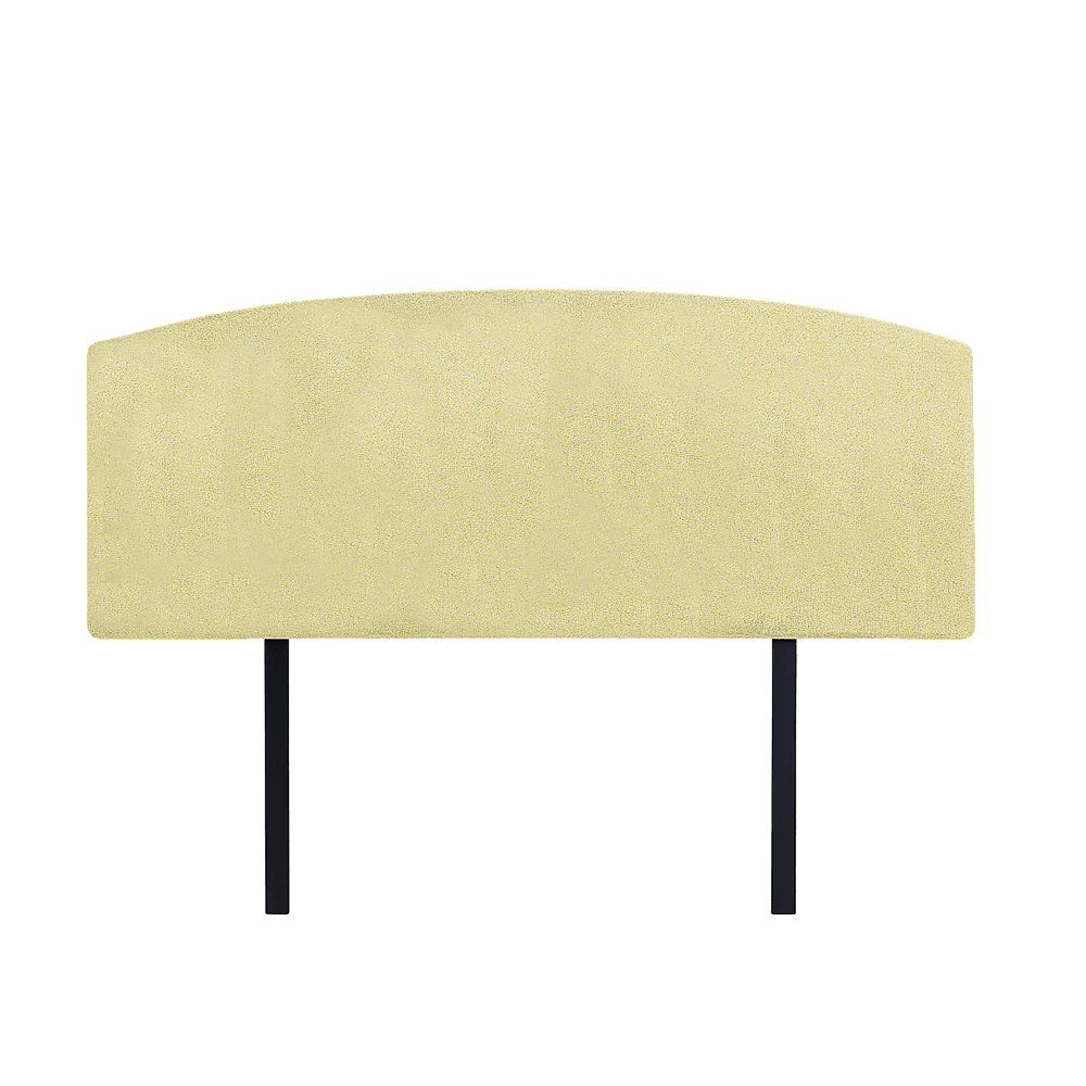 Linen Fabric Double Bed Curved Headboard Bedhead - Sulfur Yellow