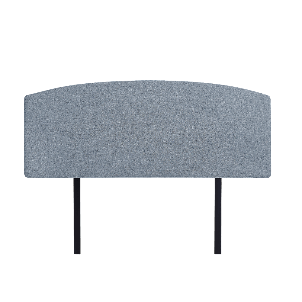 Linen Fabric Double Bed Curved Headboard Bedhead - Berlin Blue
