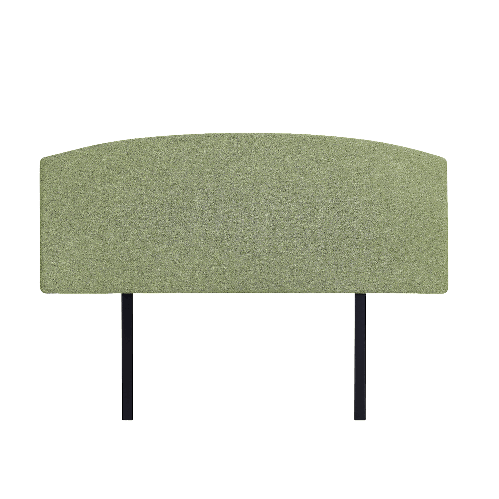 Linen Fabric Queen Bed Curved Headboard Bedhead - Olive Green