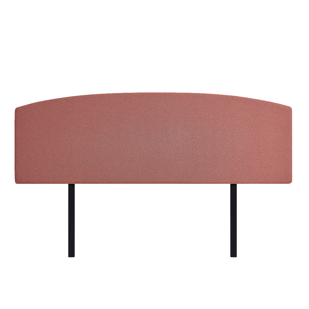 Linen Fabric King Bed Curved Headboard Bedhead - Pearl Copper Brown