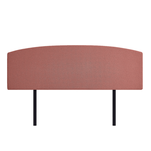 Linen Fabric King Bed Curved Headboard Bedhead - Pearl Copper Brown