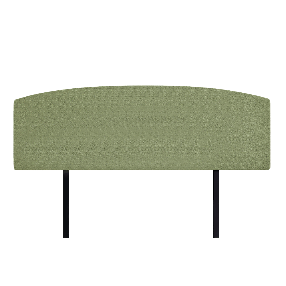 Linen Fabric King Bed Curved Headboard Bedhead - Olive Green