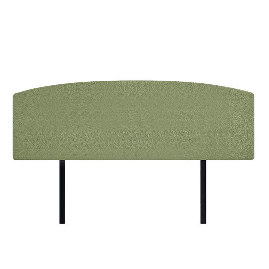 Linen Fabric King Bed Curved Headboard Bedhead - Olive Green