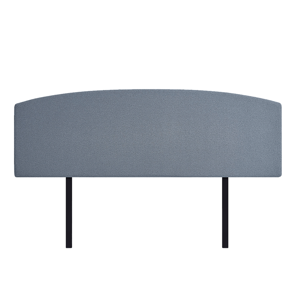 Linen Fabric King Bed Curved Headboard Bedhead - Berlin Blue