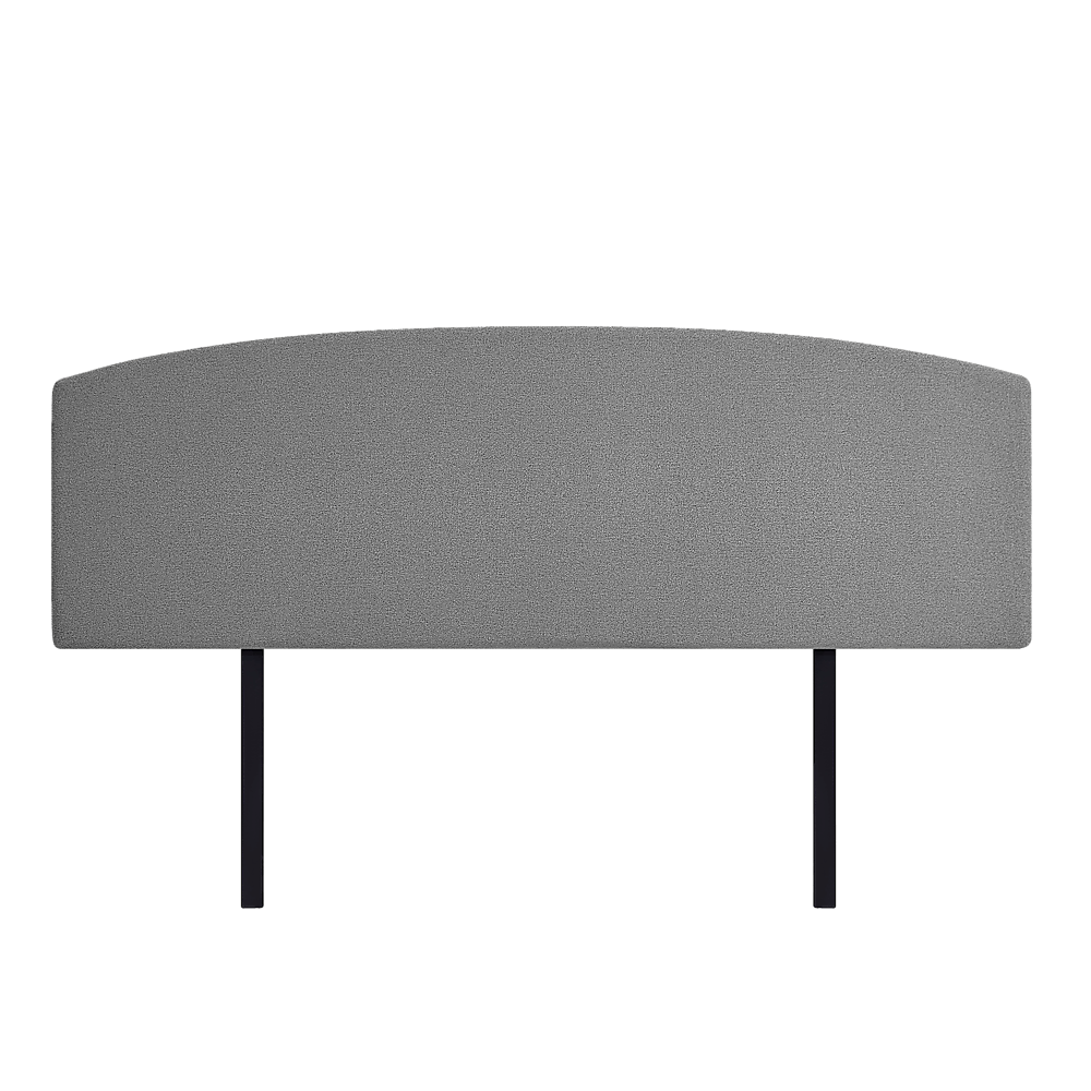 Linen Fabric King Bed Curved Headboard Bedhead - Night Ash