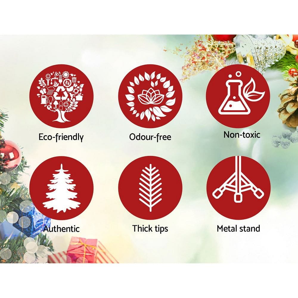 Jingle Jollys Christmas Tree 1.8M 6FT Xmas Decorations Great Snowy Green