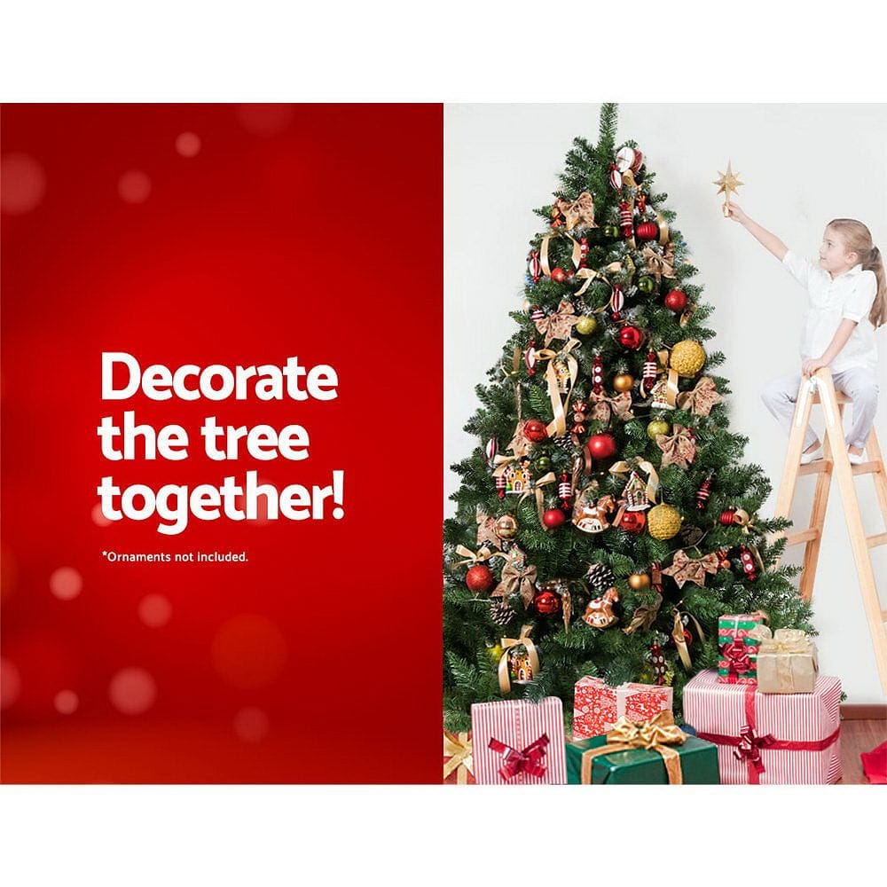 Jingle Jollys Christmas Tree 2.4m Green Xmas Tree Decorations 1400 Tips