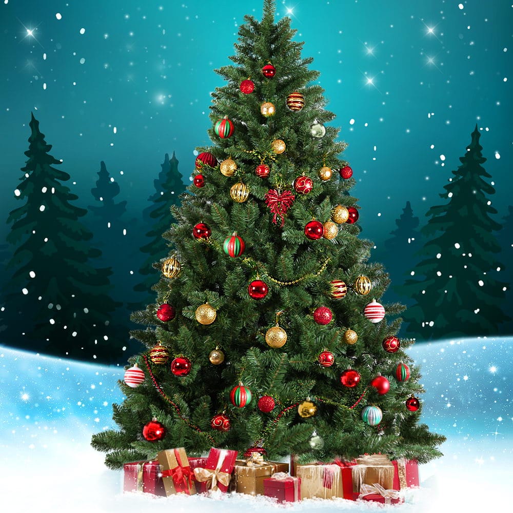 Jingle Jollys Christmas Tree 2.4m Green Xmas Tree Decorations 1400 Tips