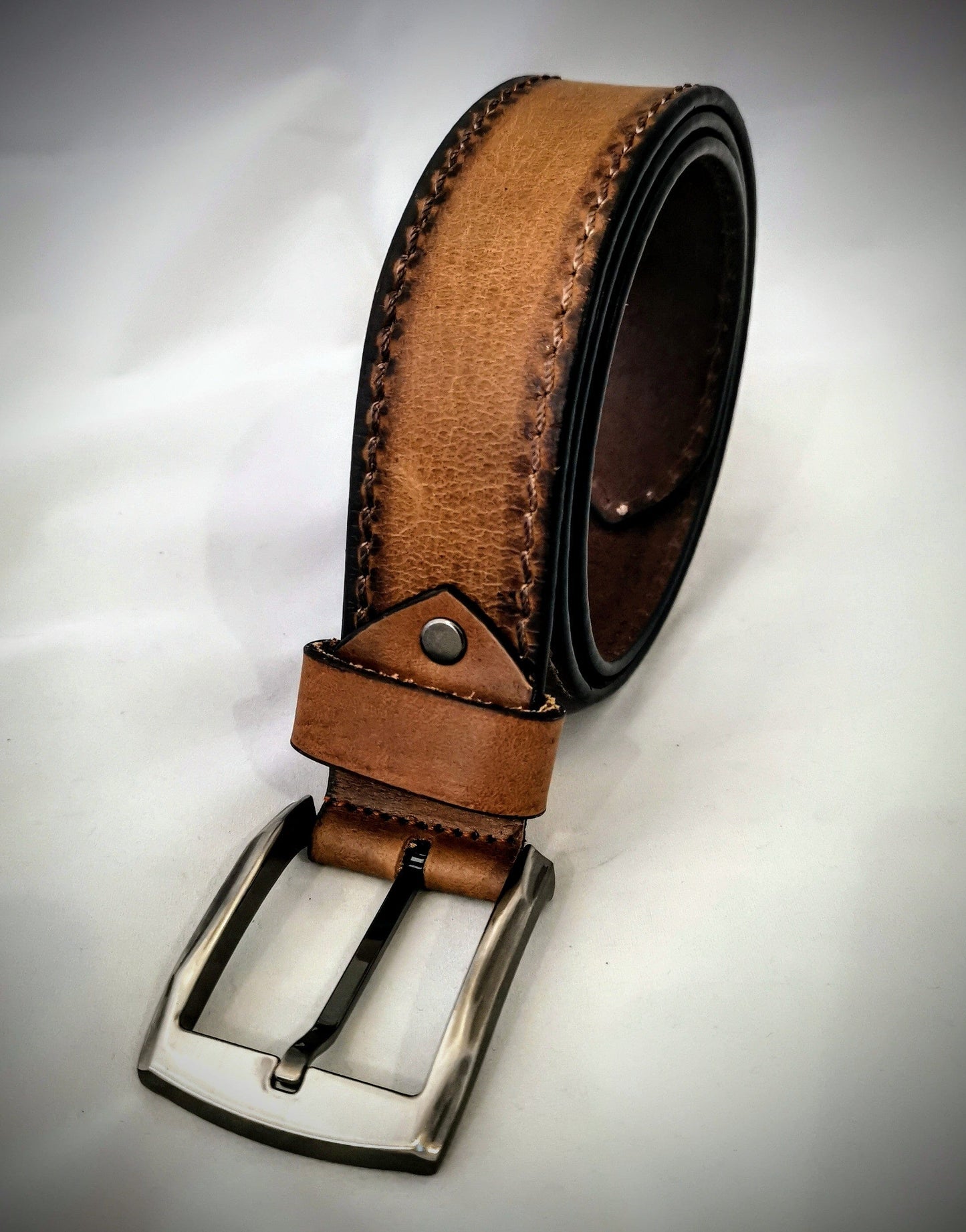 Noah - Light Brown - Casual Belt - Square Buckle