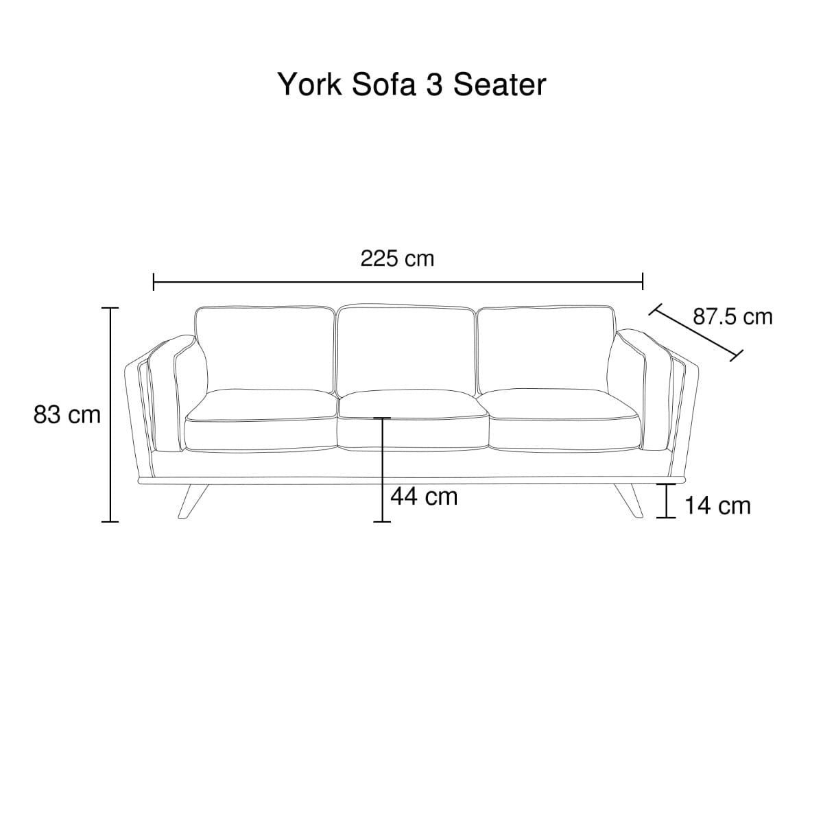 3 Seater Sofa Beige Fabric Modern Lounge Set for Living Room Couch with Wooden Frame