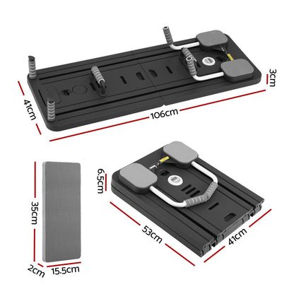 Everfit Pilates Board Foldable Reformer Multi Functional Exercise Trainer Black