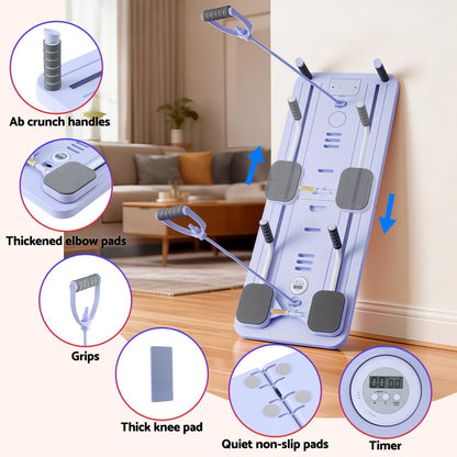 Everfit Pilates Board Foldable Reformer Multi Functional Exercise Trainer Purple