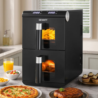 Devanti Air Fryer Oven 11L Dual Zone Fryers