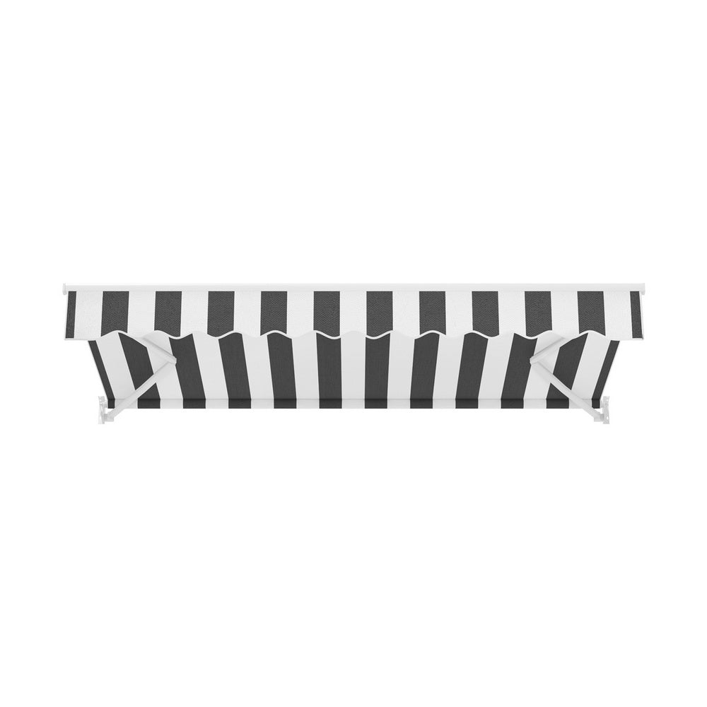 Instahut Retractable Folding Arm Awning Manual Sunshade 2.5Mx2M Grey White