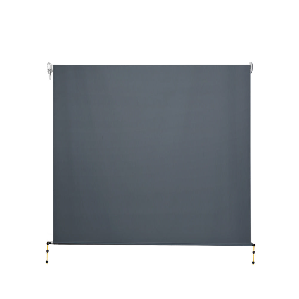 Instahut 1.5X2.5M Outdoor Blinds Awning Roll Down Canopy Retractable Outdoor Blinds Window Shade Grey