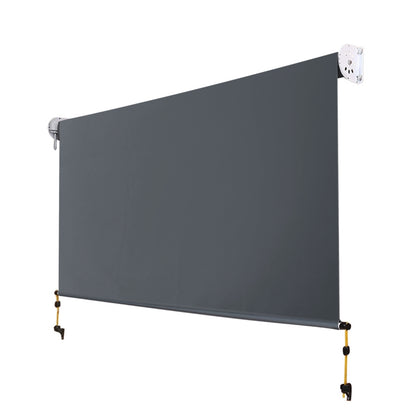 Instahut 2.1X2.5M Outdoor Blinds Awning Roll Down Canopy Retractable Outdoor Blinds Window Shade Grey