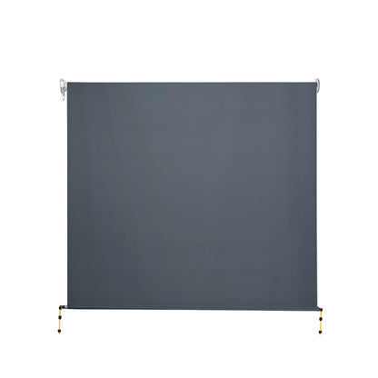 Instahut 2.4X2.5M Outdoor Blinds Awning Roll Down Canopy Retractable Outdoor Blinds Window Shade Grey