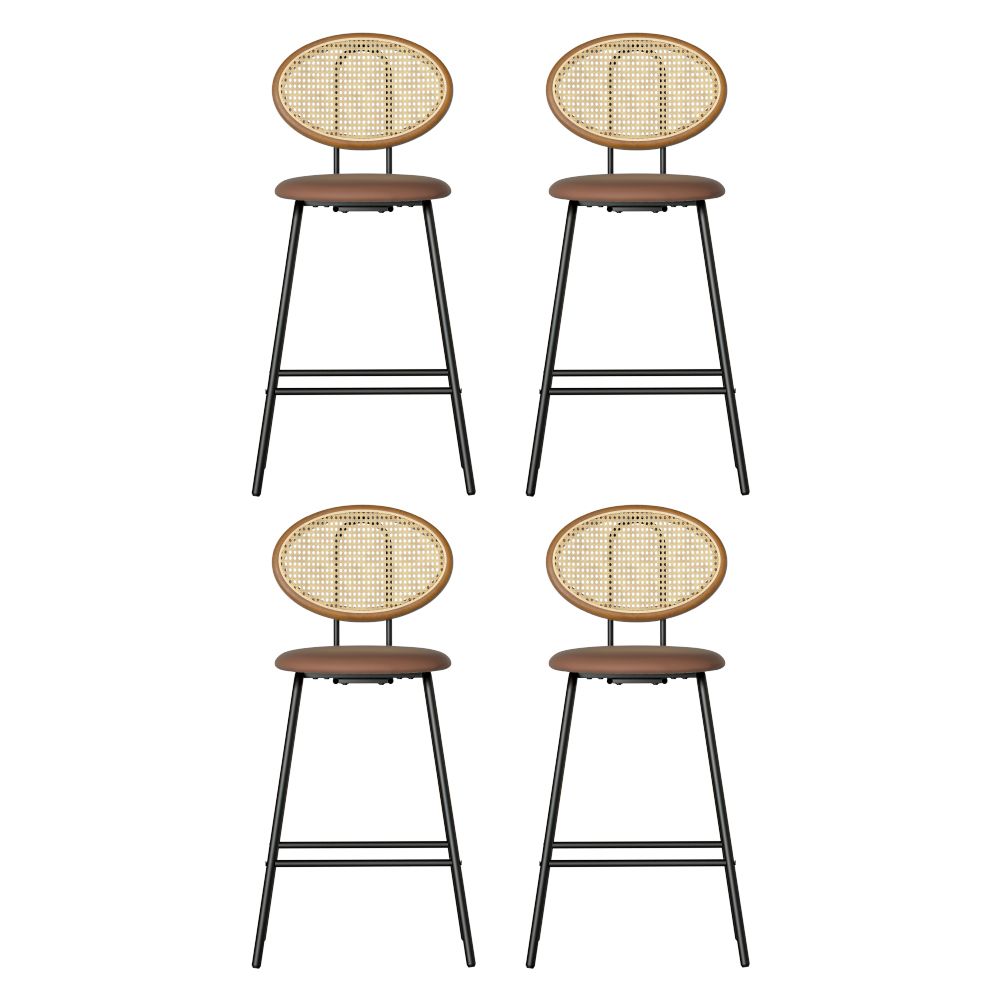 Artiss 4x Bar Stools PU Leather Stools Brown